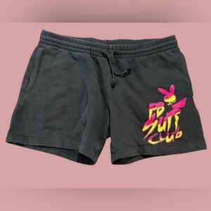 Playboy by PacSun PB Surf Club Black Fleece Shorts Size L Womens